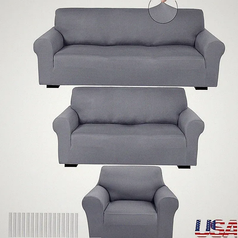 3 Piece Stretch Non Slip Recliner Sofa Covers Set Living Room Protection New