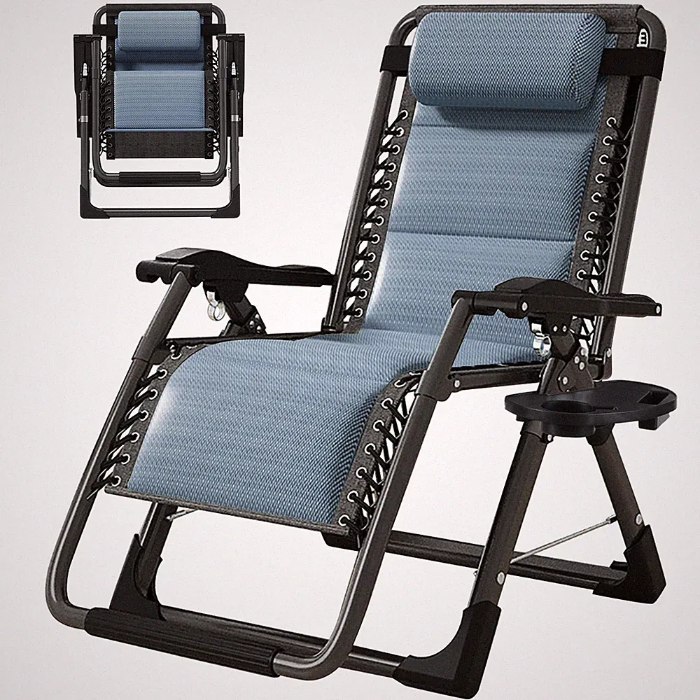 Folding Zero Gravity Chair Recliner Lounge Chair Adjustable Ice Silk Outdoor New