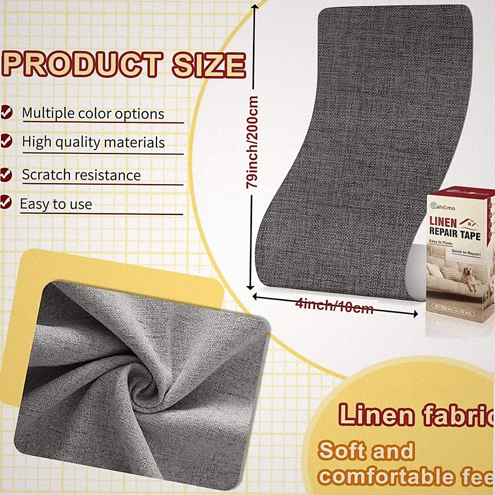 Linen Fabric Repair Tape - Self Adhesive Patch for Furniture