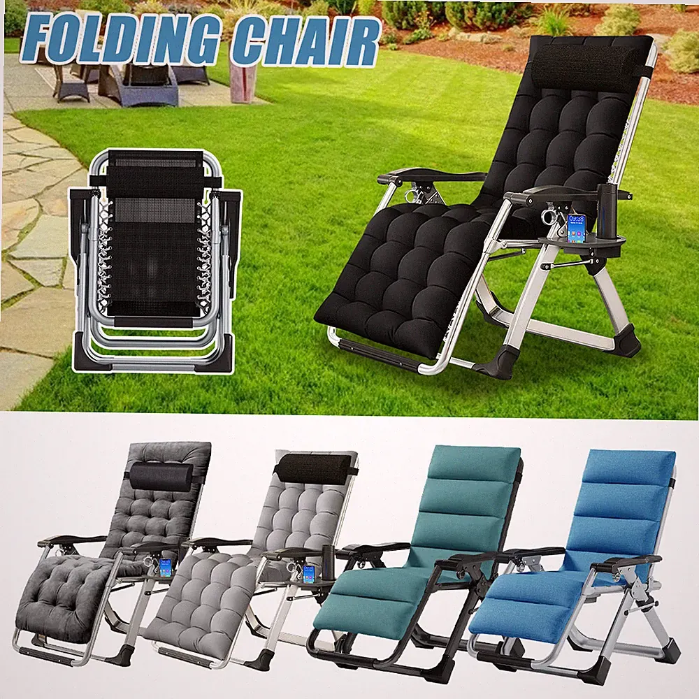 NAIZEA Zero Gravity Chair Outdoor Padded Reclining Chair Lounge Chair Side Table