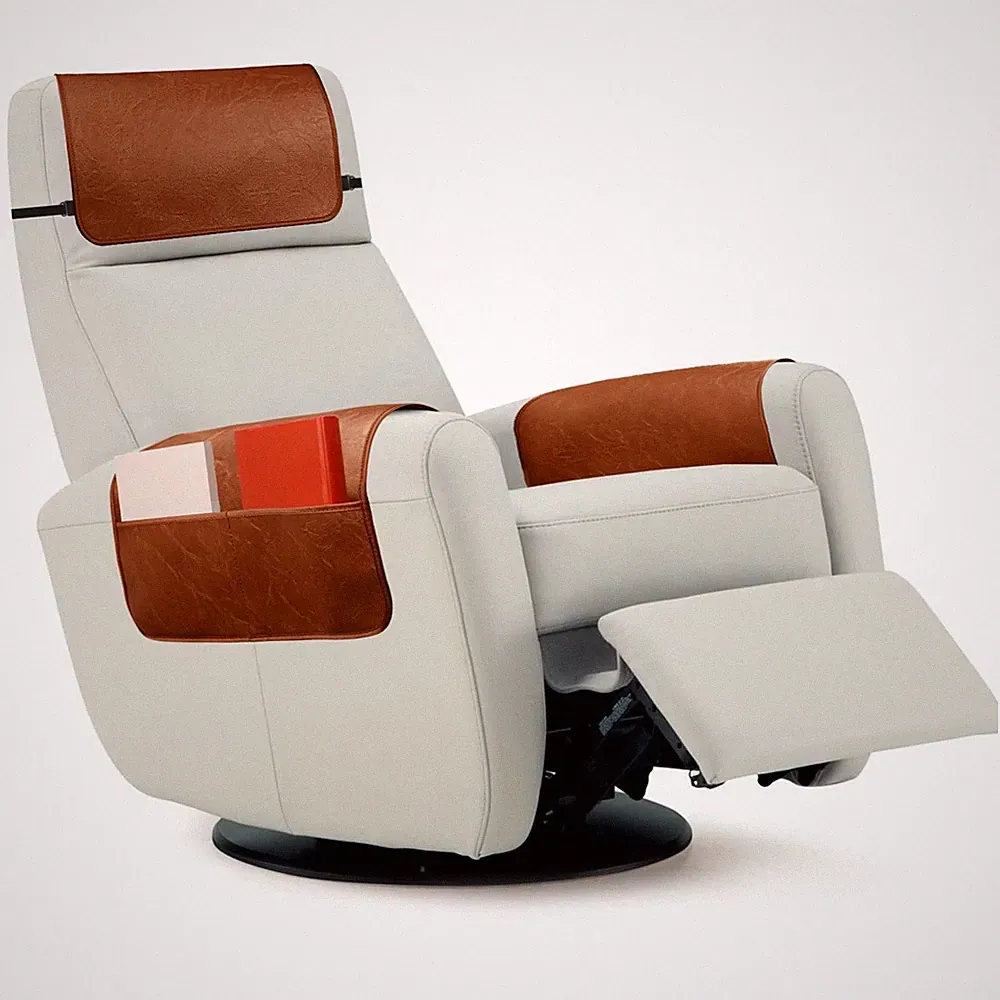 SCNK Recliner Headrest Protector 3 Pcs Cover 3 Piece Set, Red Brown
